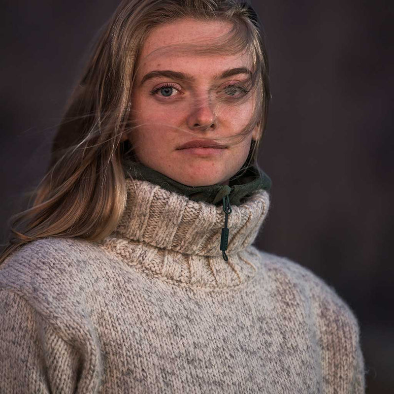 nansen sweater high neck - unisex - grey melange