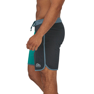 Hydropeak Scallop Boardshorts - Flying Fish Patch: Current Blue - Herr