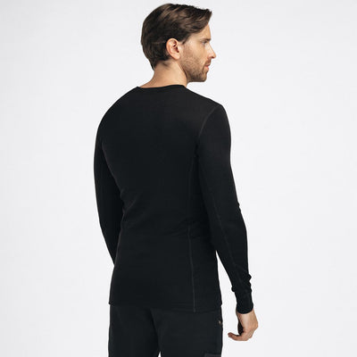 WarmWool Crew Neck - Jet Black - Herr