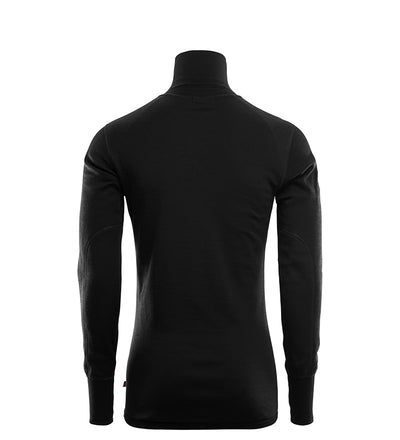 DoubleWool Polo w/zip - Jet Black, Marengo - Herr