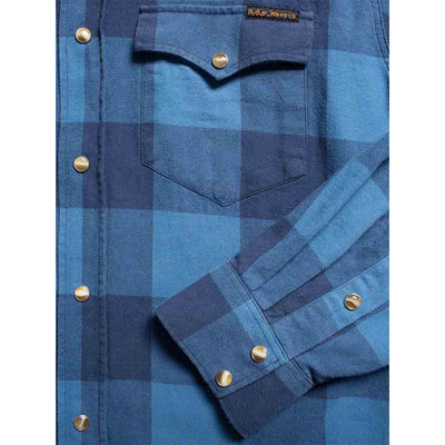 Skjorta | George Flannel Shirt - Blue - Herr