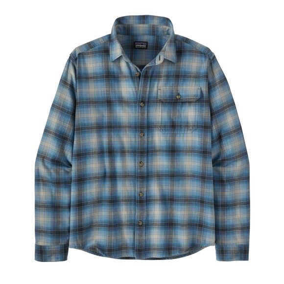 Flanellskjorta | Long-Sleeved Cotton In Conversion Lightweight Fjord Flannel Shirt - Avant: Blue Bird - Herr