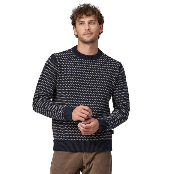 Ulltröja | Recycled Wool-Blend Sweater - Classic Navy - Herr