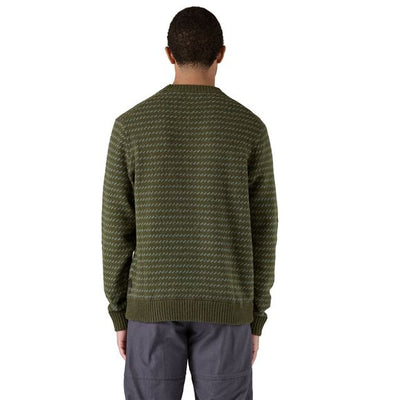 Recycled Wool-Blend Sweater - Fisherman Stitch: Pine Needle Green - Herr