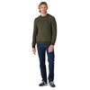 Recycled Wool-Blend Sweater - Fisherman Stitch: Pine Needle Green - Herr