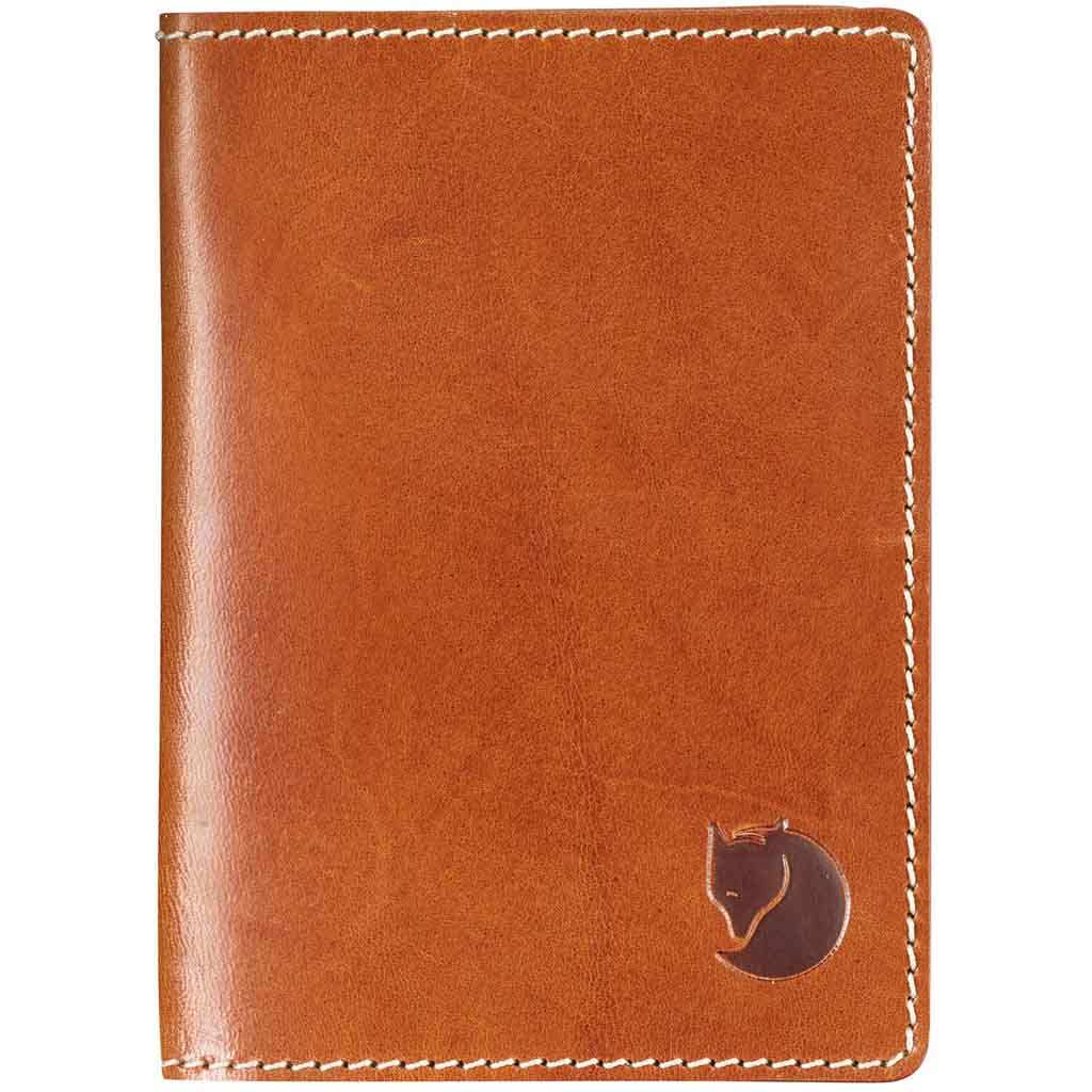 leather passport cover - leather cognac - fjällräven