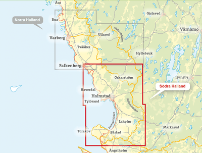 Karta - Södra Halland 1:50.000